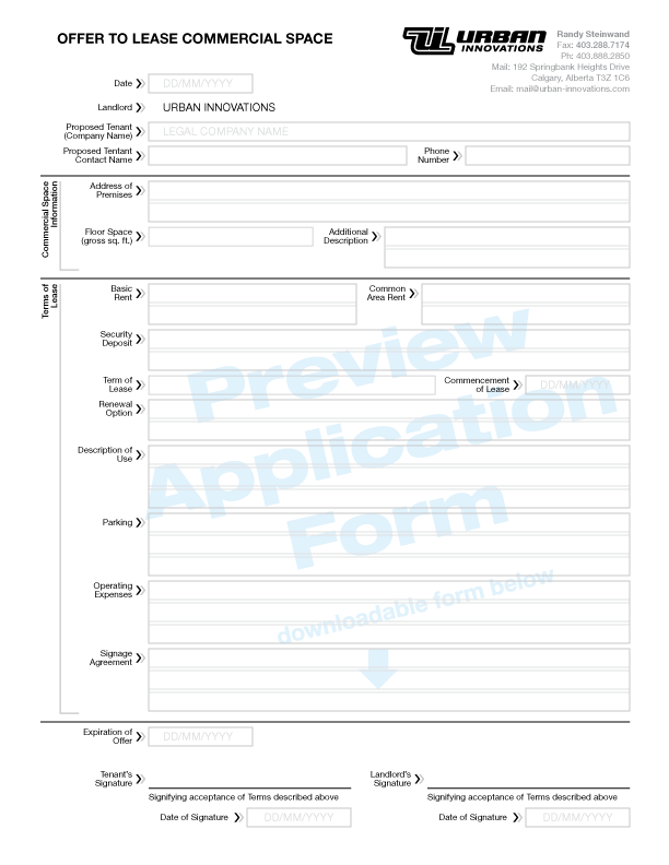 Commercial Lease Application