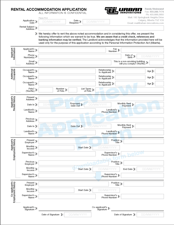 Residential Rental Application